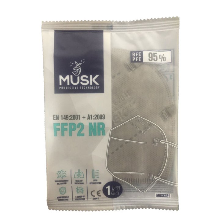 MUSK SEMIMASCHERA FFP2 GRI 1PZ