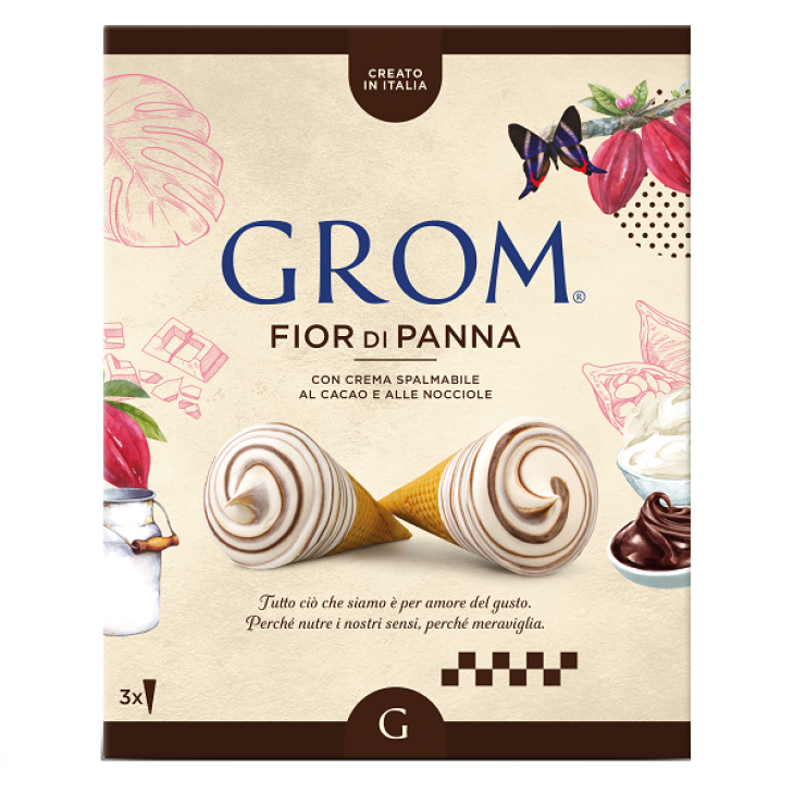 GROM CONO FIOR DI PANNA 3X58G GROM CONO FIOR DI PANNA 3X58G