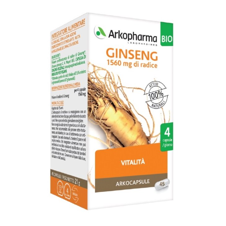 ARKOCAPSULE GINSENG 45CPS BIO ARKOCAPSULE GINSENG 45CPS BIO