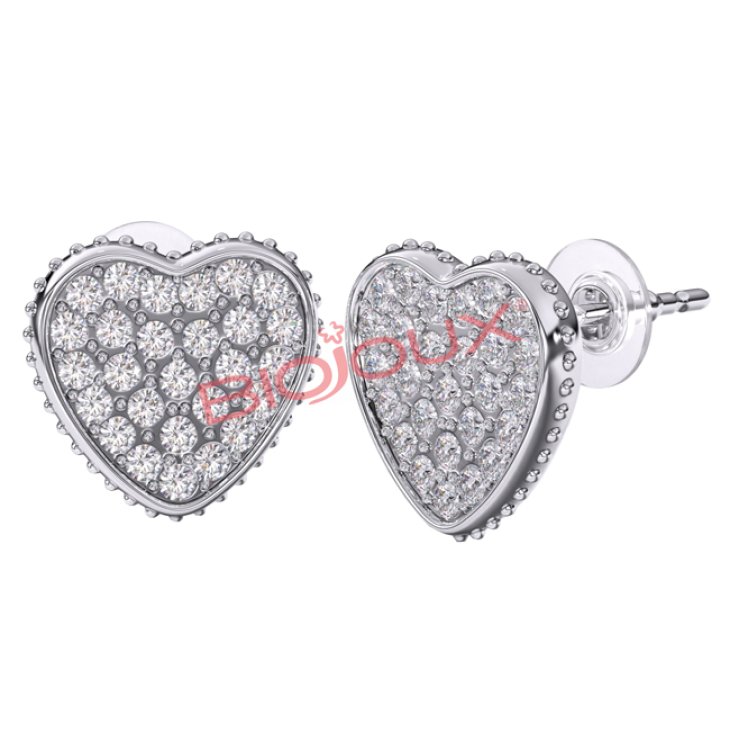 BJT256 ORECCHINI HEART PAVE SS